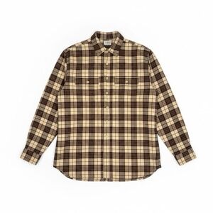 Vintage L.L. BEAN Checkered Plaid Casual Button Front Shirt 90s Brown SZ XL